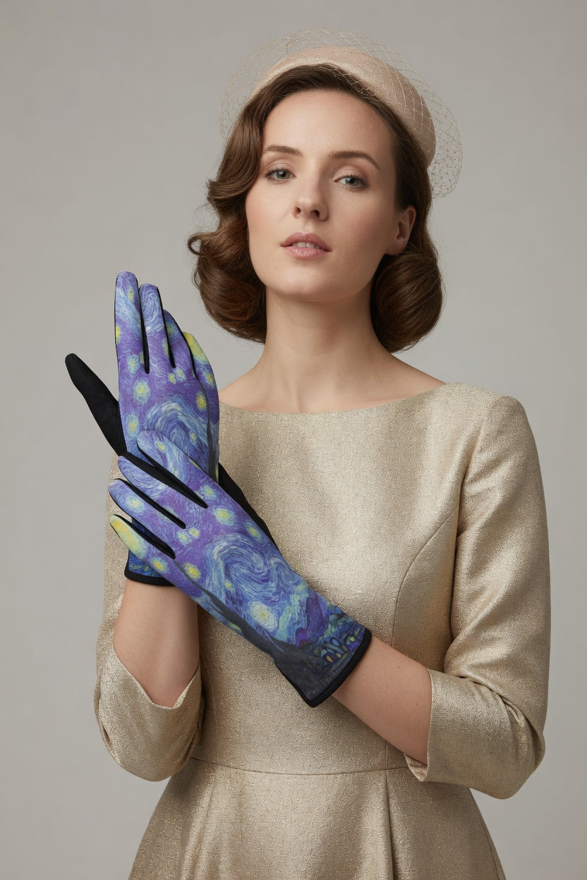 Starry Night Art Gloves – Iconic Swirl Touchscreen Gloves