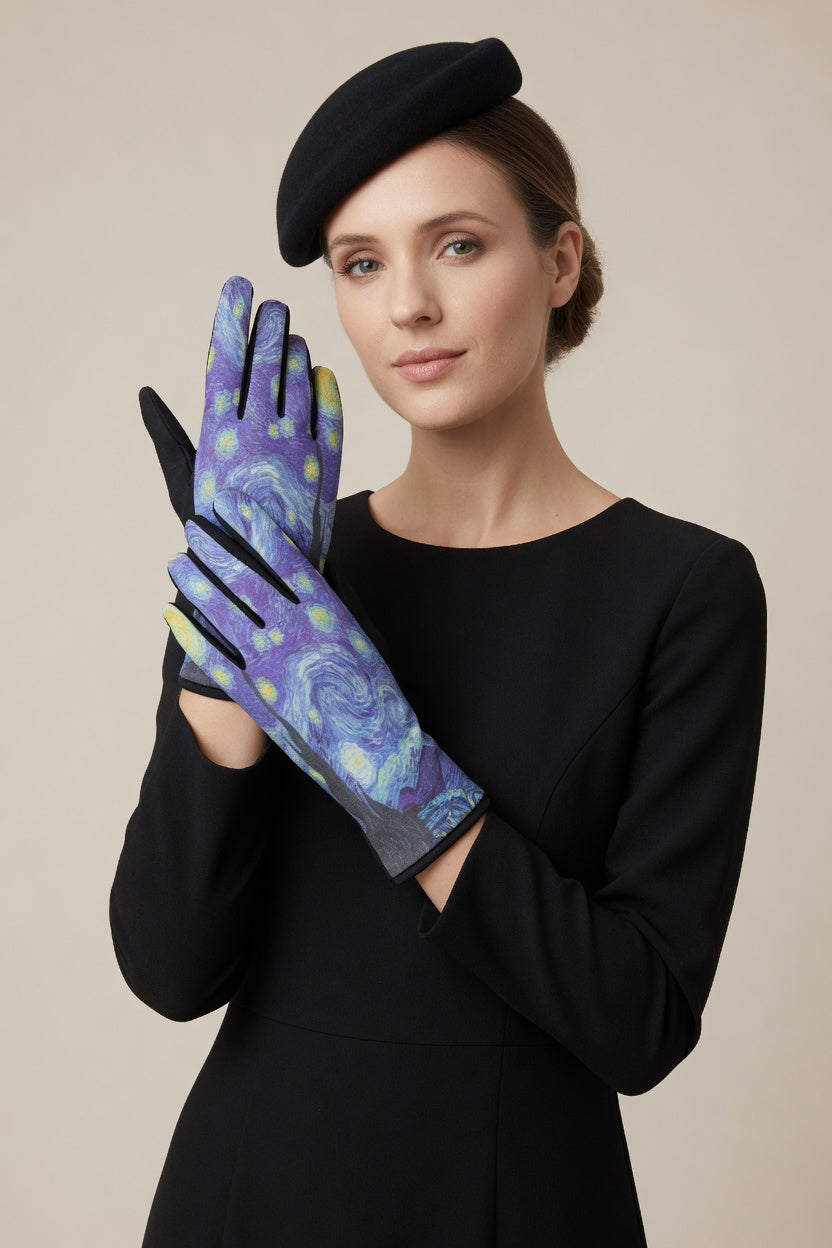 Starry Night Art Gloves – Iconic Swirl Touchscreen Gloves