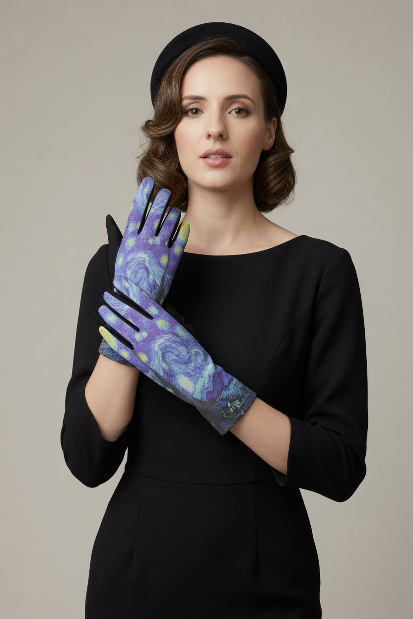 Starry Night Art Gloves – Iconic Swirl Touchscreen Gloves