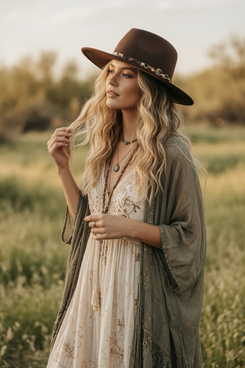 Brown Teardrop Fedora Hat – Leopard Band Felt Hat