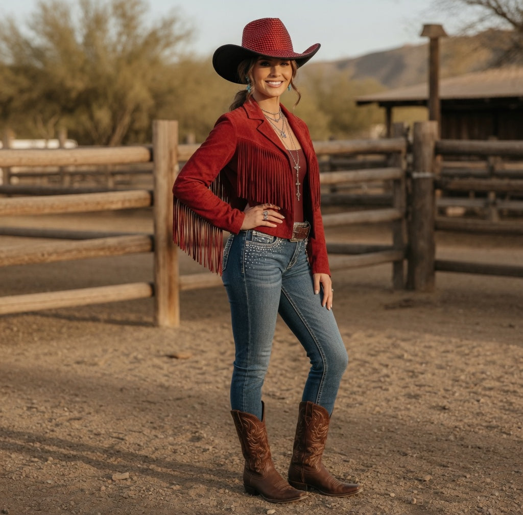Red Cowboy Hat Full Rhinestones