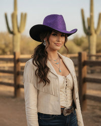 Purple Cowboy Hat Full Rhinestones