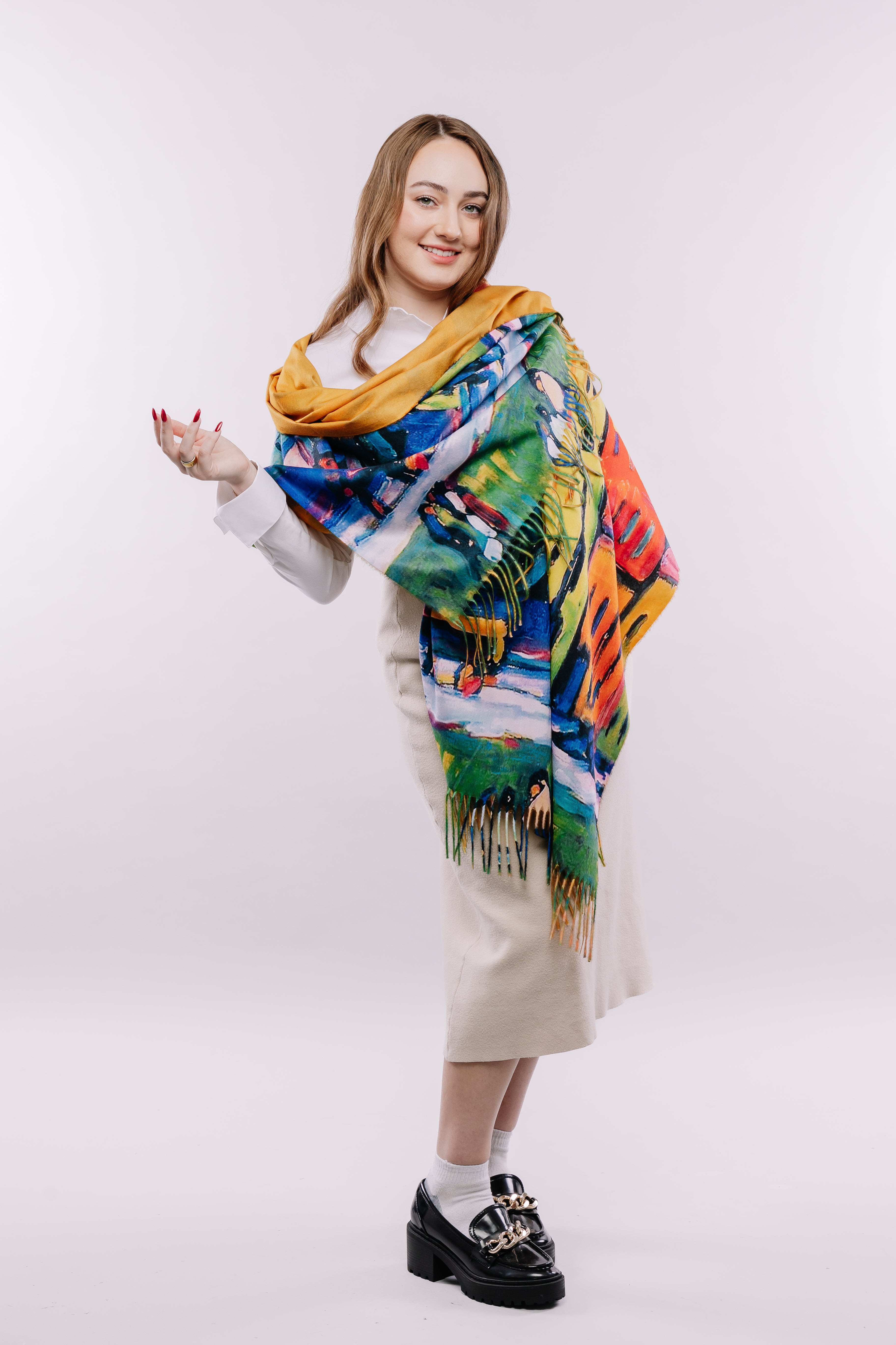 Colorful Cityscape Art Scarf