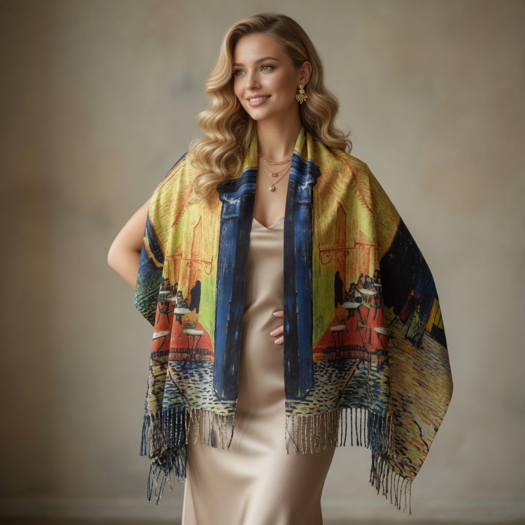 Golden Night Café Art Scarf