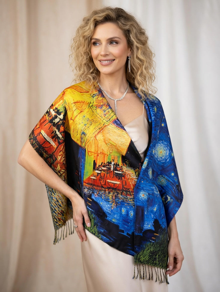 Golden Night Café Art Scarf