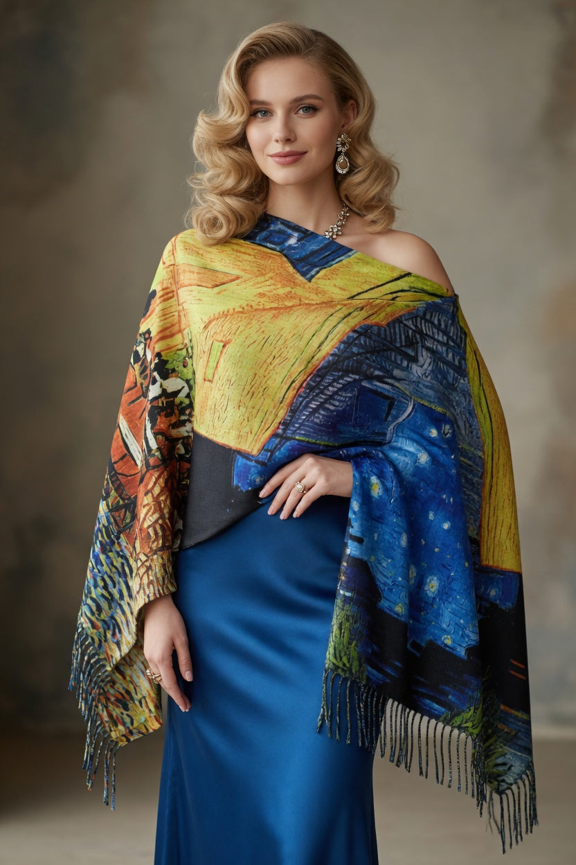 Golden Night Café Art Scarf