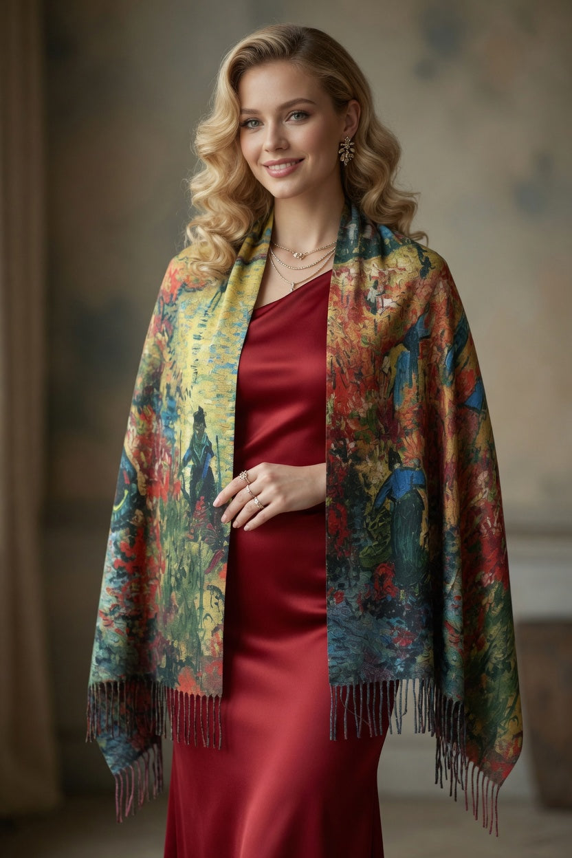 Autumn Vineyard Glow Art Scarf