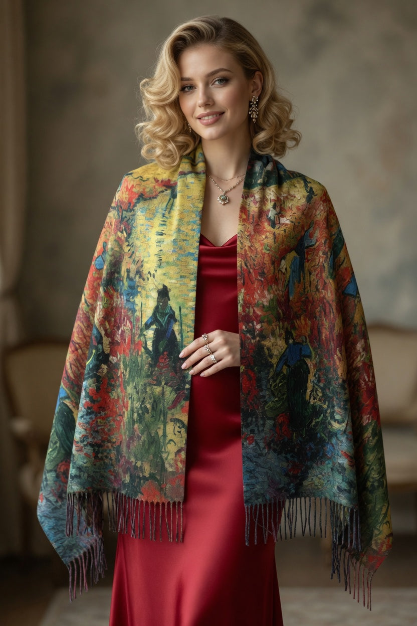 Autumn Vineyard Glow Art Scarf