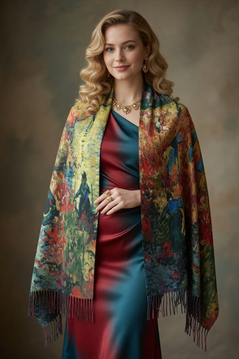 Autumn Vineyard Glow Art Scarf