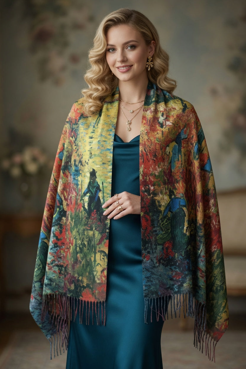 Autumn Vineyard Glow Art Scarf
