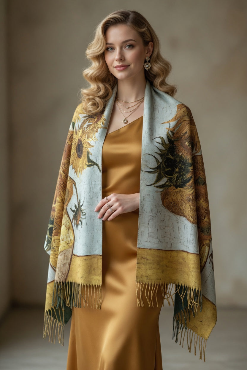 Sunflower Bloom Art Scarf