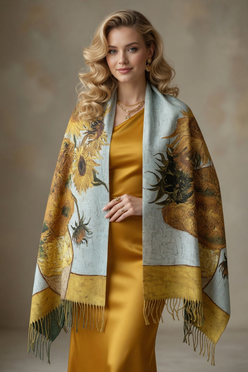 Sunflower Bloom Art Scarf
