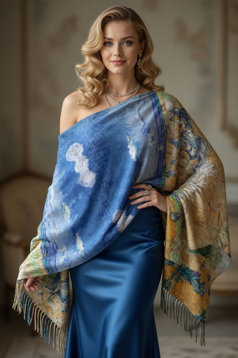Wheatfield Horizon Art Scarf Landscape Wrap