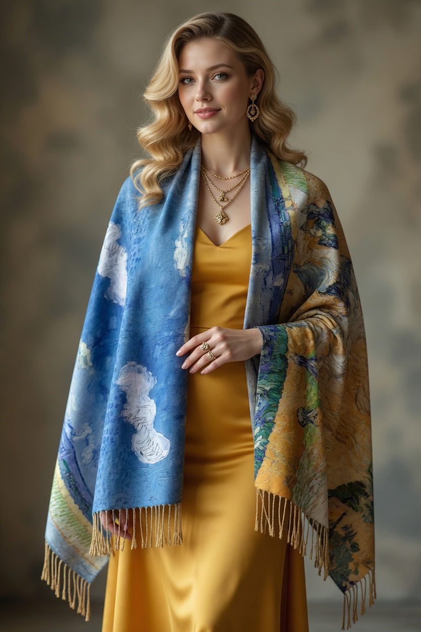 Wheatfield Horizon Art Scarf Landscape Wrap