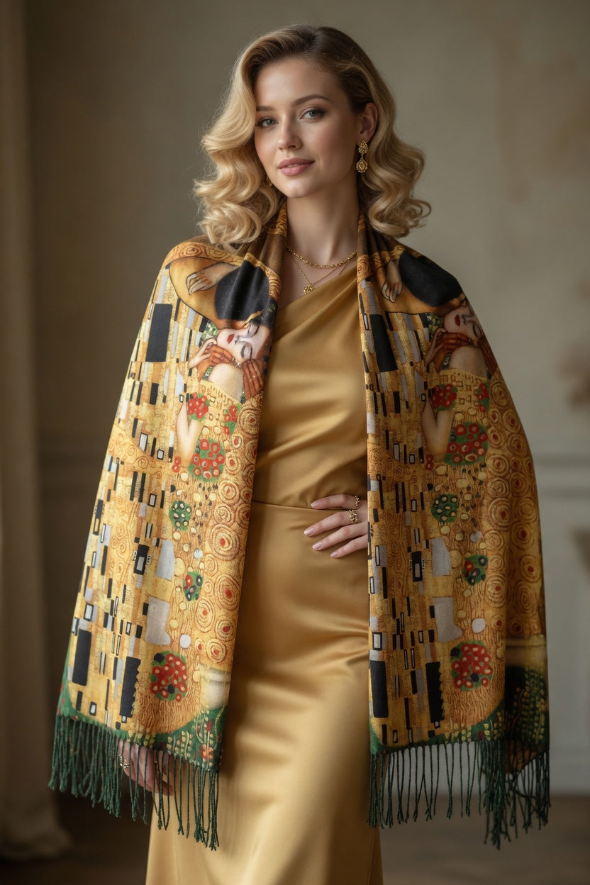 The Kiss Romance Art Scarf