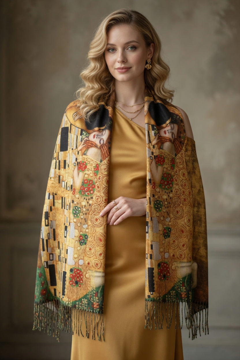 The Kiss Romance Art Scarf
