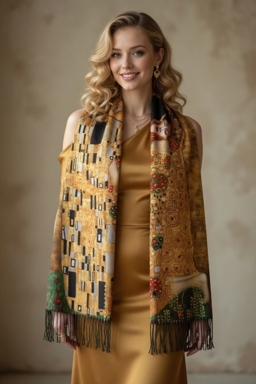 The Kiss Romance Art Scarf