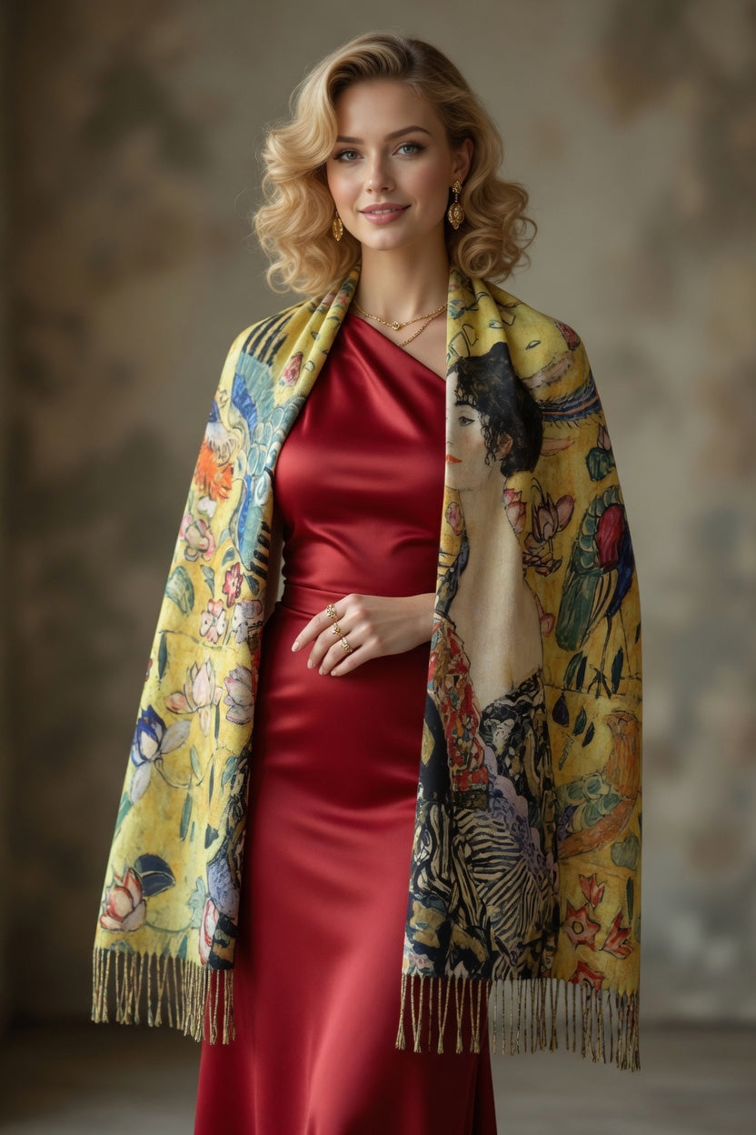 Lady with a Fan Grace Art Scarf