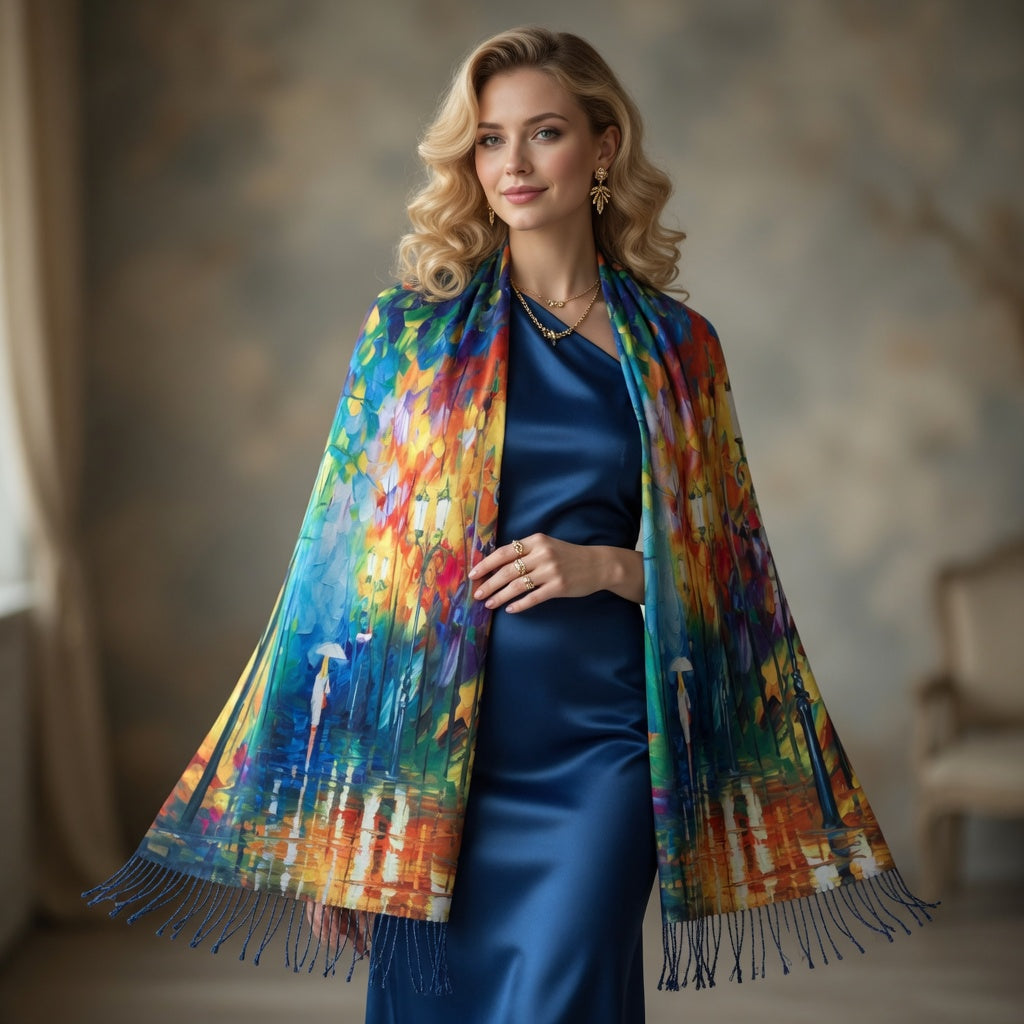 Rainy Day Romance Art Scarf