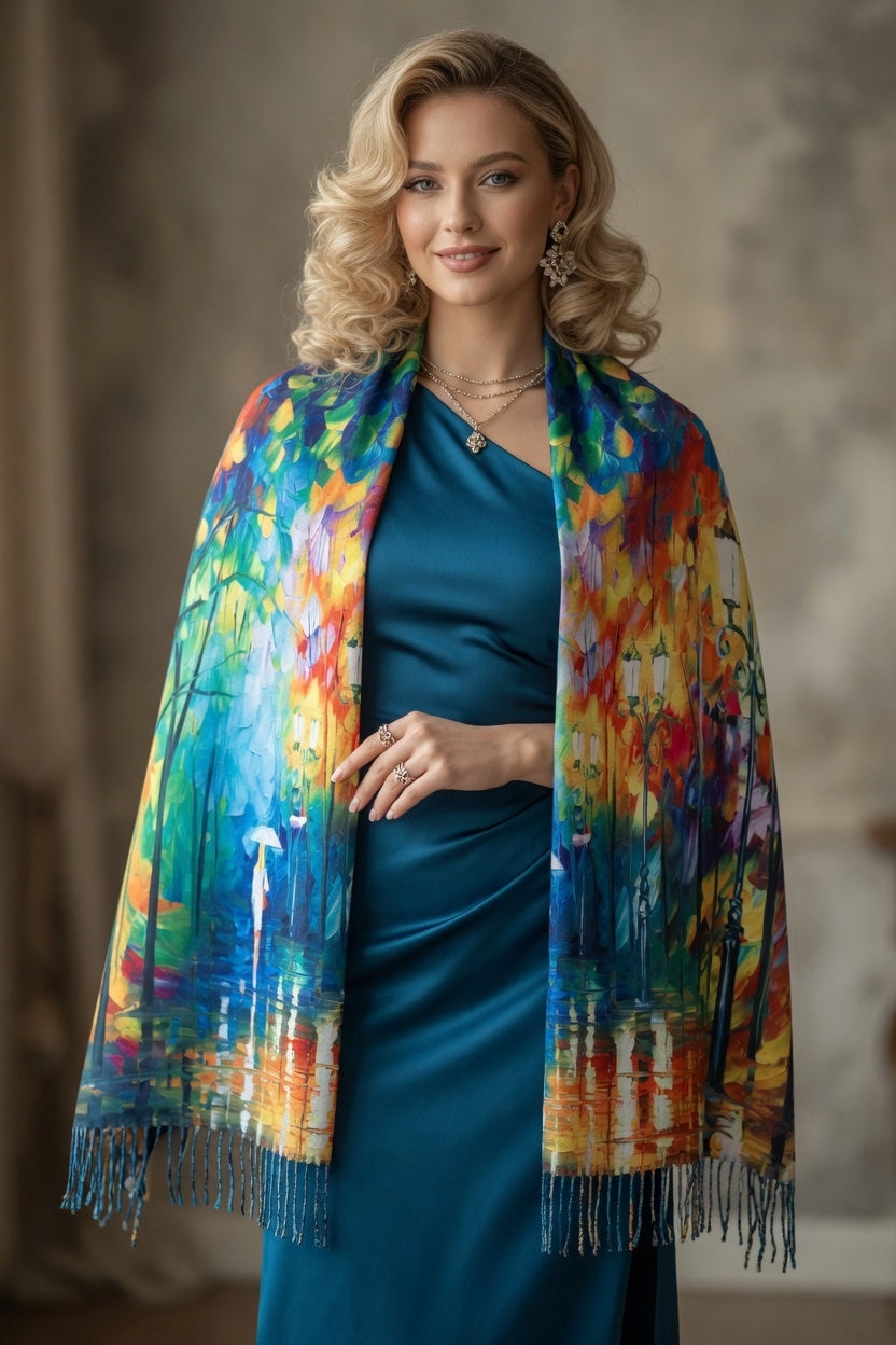 Rainy Day Romance Art Scarf