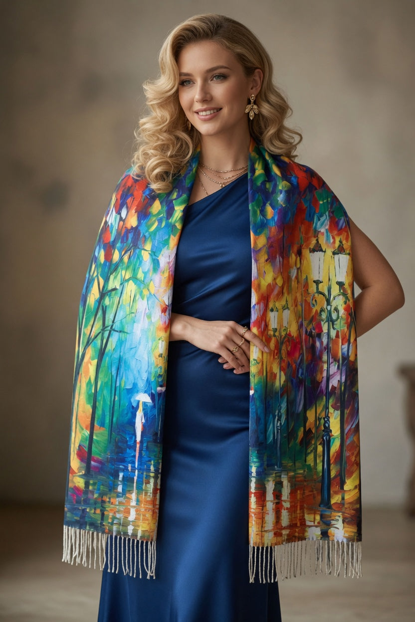 Rainy Day Romance Art Scarf