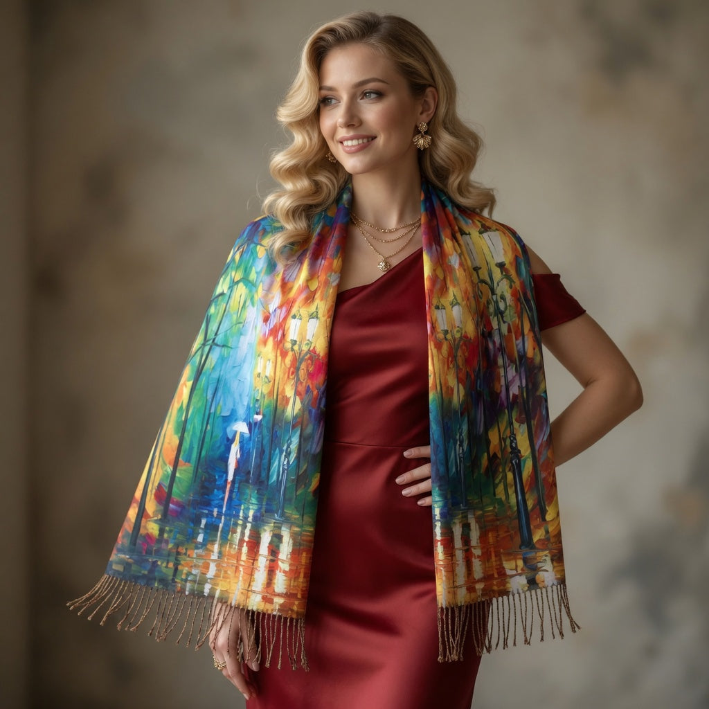 Rainy Day Romance Art Scarf