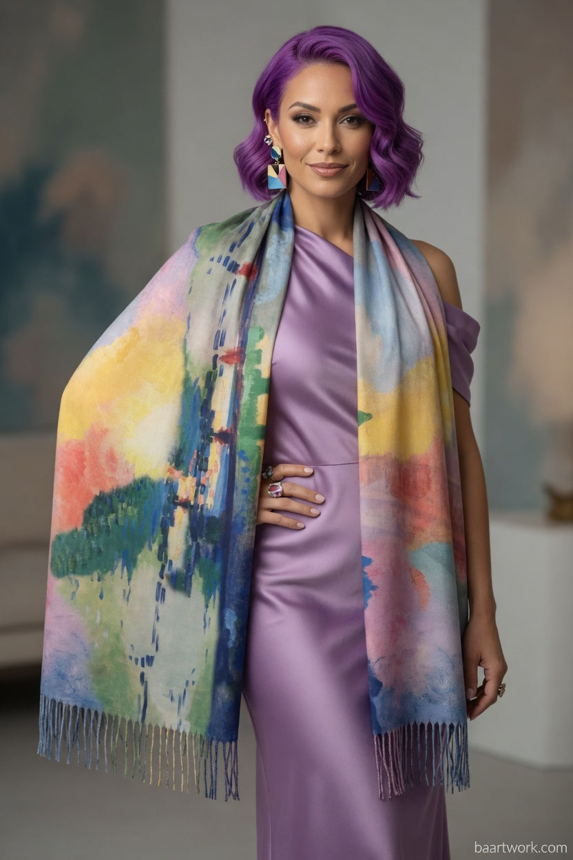 City Reflections Art Scarf – Modern Abstract Wrap