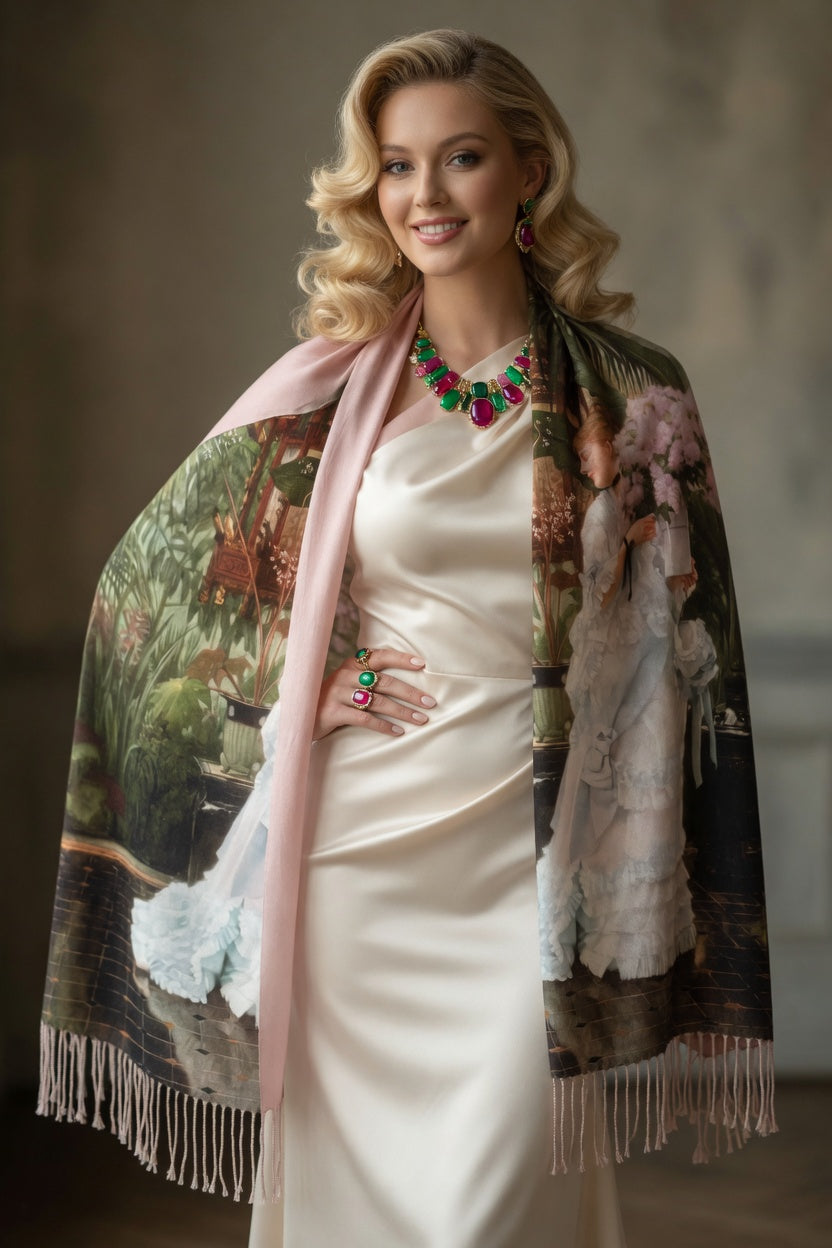 In the Conservatory Art Scarf – Garden Elegance Wrap