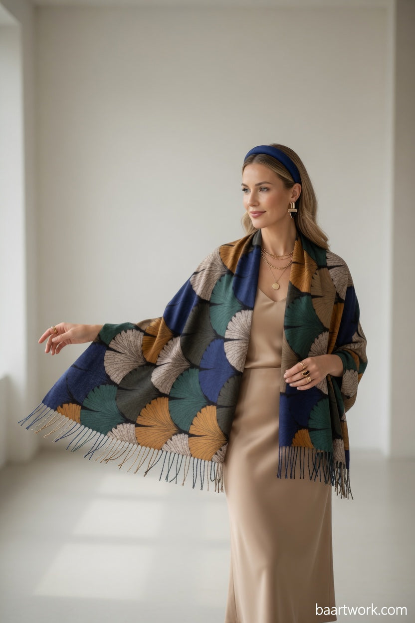 Nature Leaf Shawl – Organic Pattern Wrap