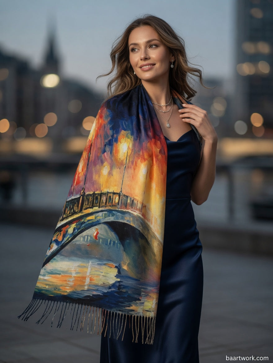 Romantic Cityscape Scarf – Elegant Urban Wrap