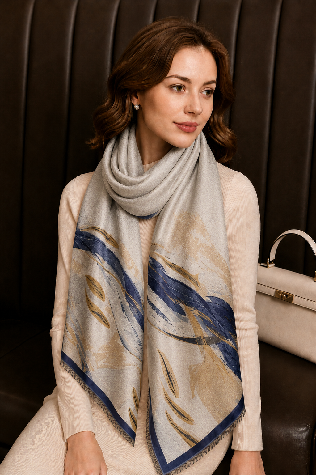 Abstract Brushstroke Premium Scarf