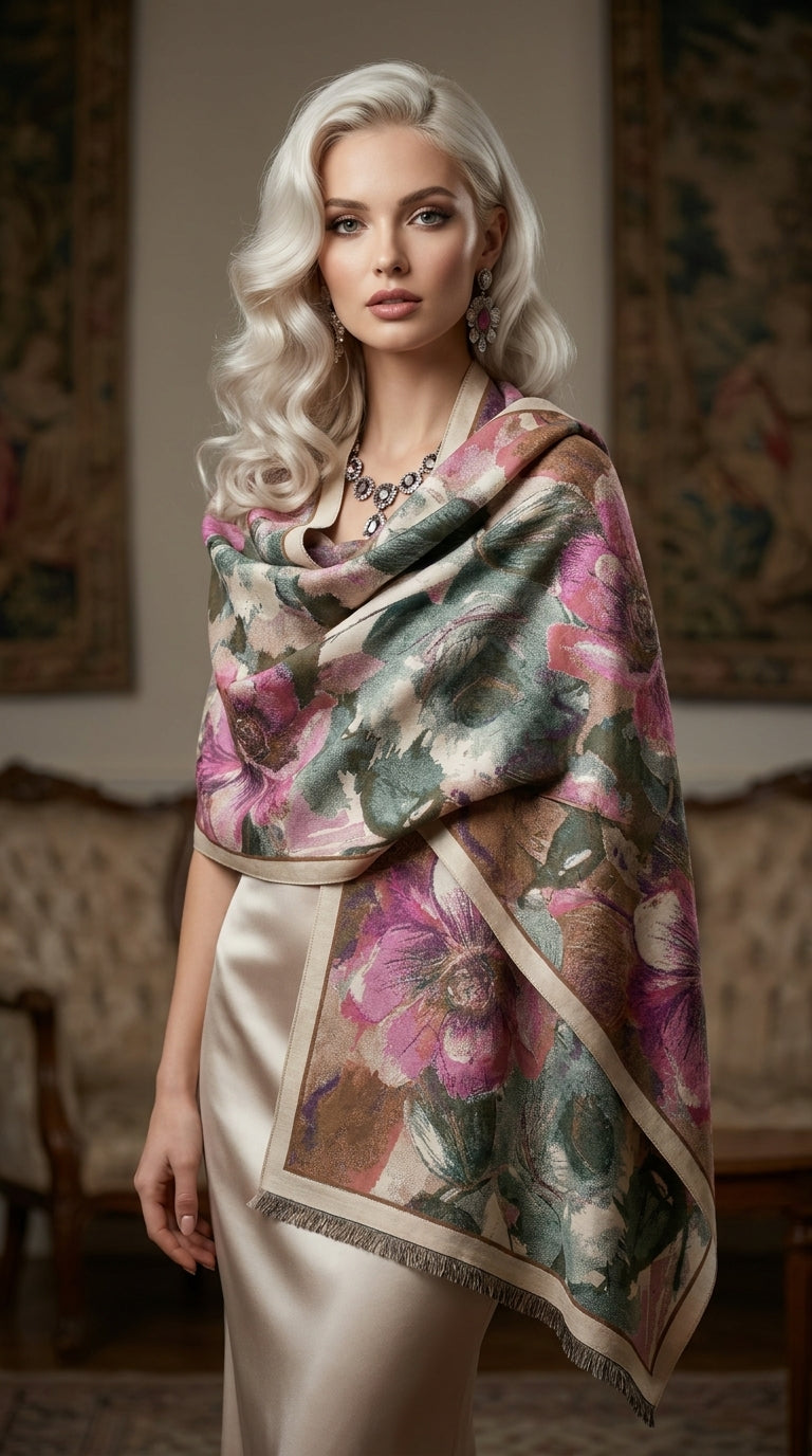 Flower Garden Lavender Premium Scarf