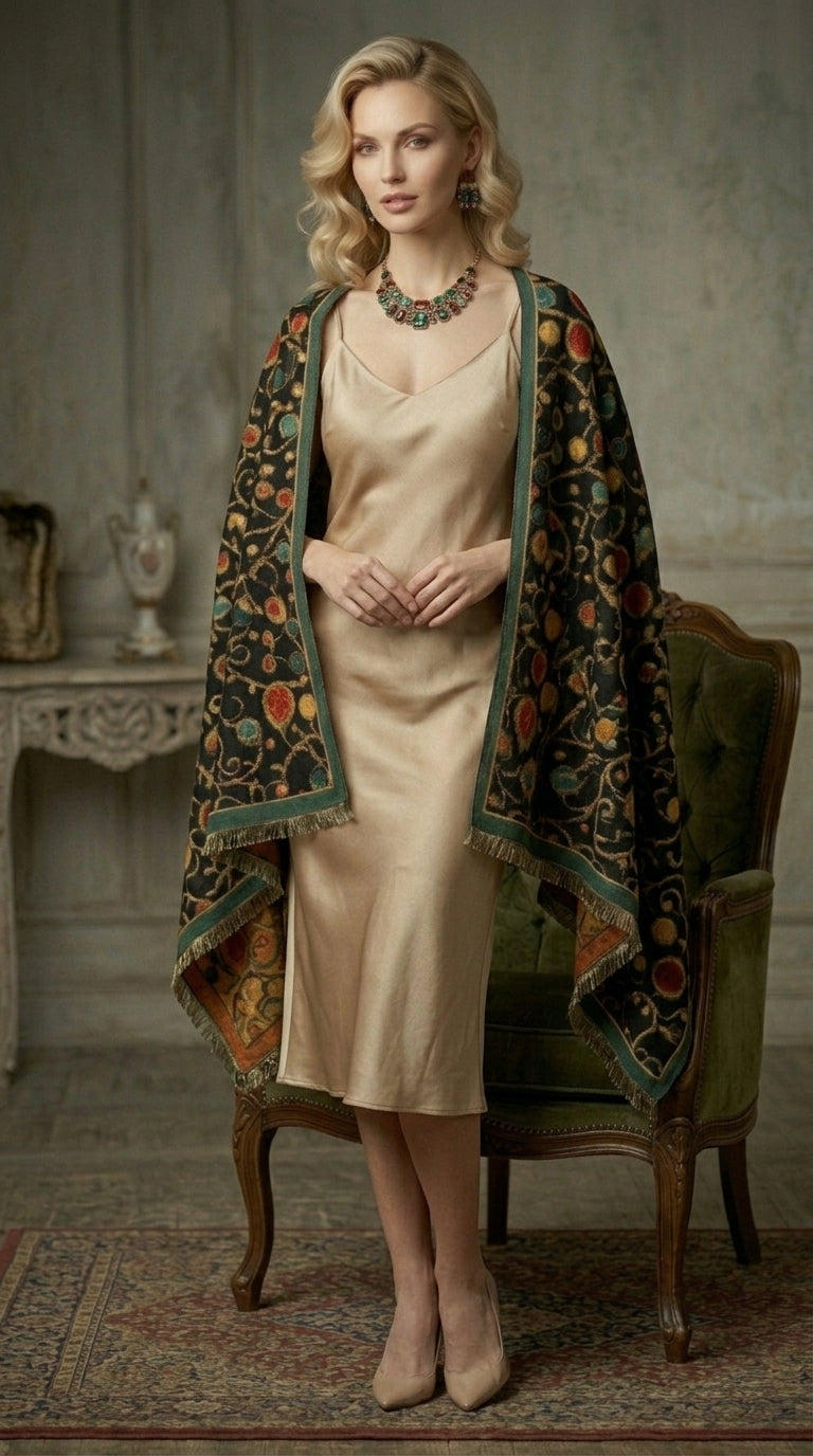 Gemstone Jewel Vines Premium Scarf