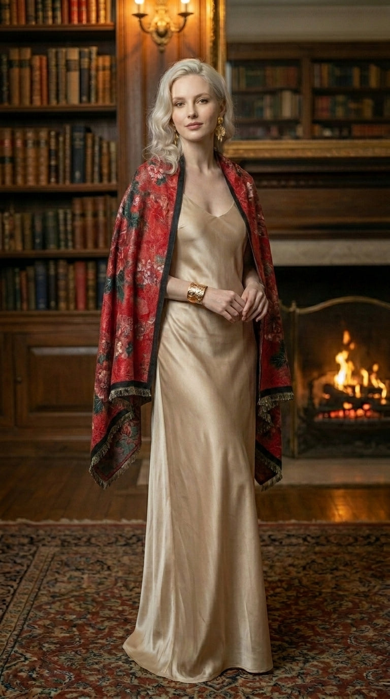 Imperial Peony Premium Scarf