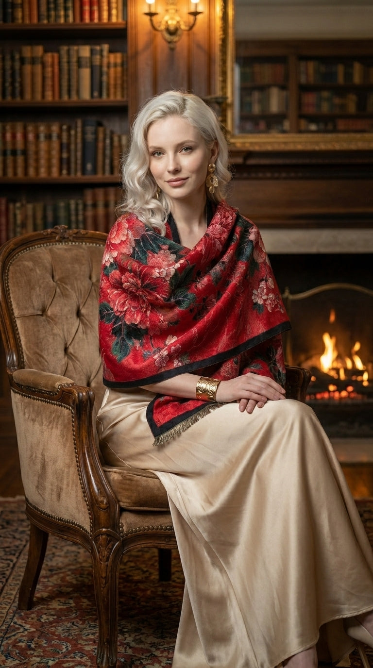 Imperial Peony Premium Scarf