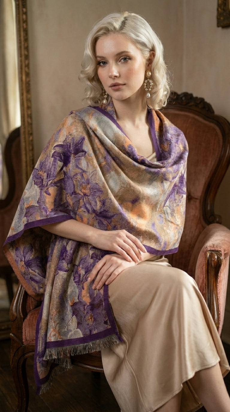 Orchid Flowers Premium Scarf