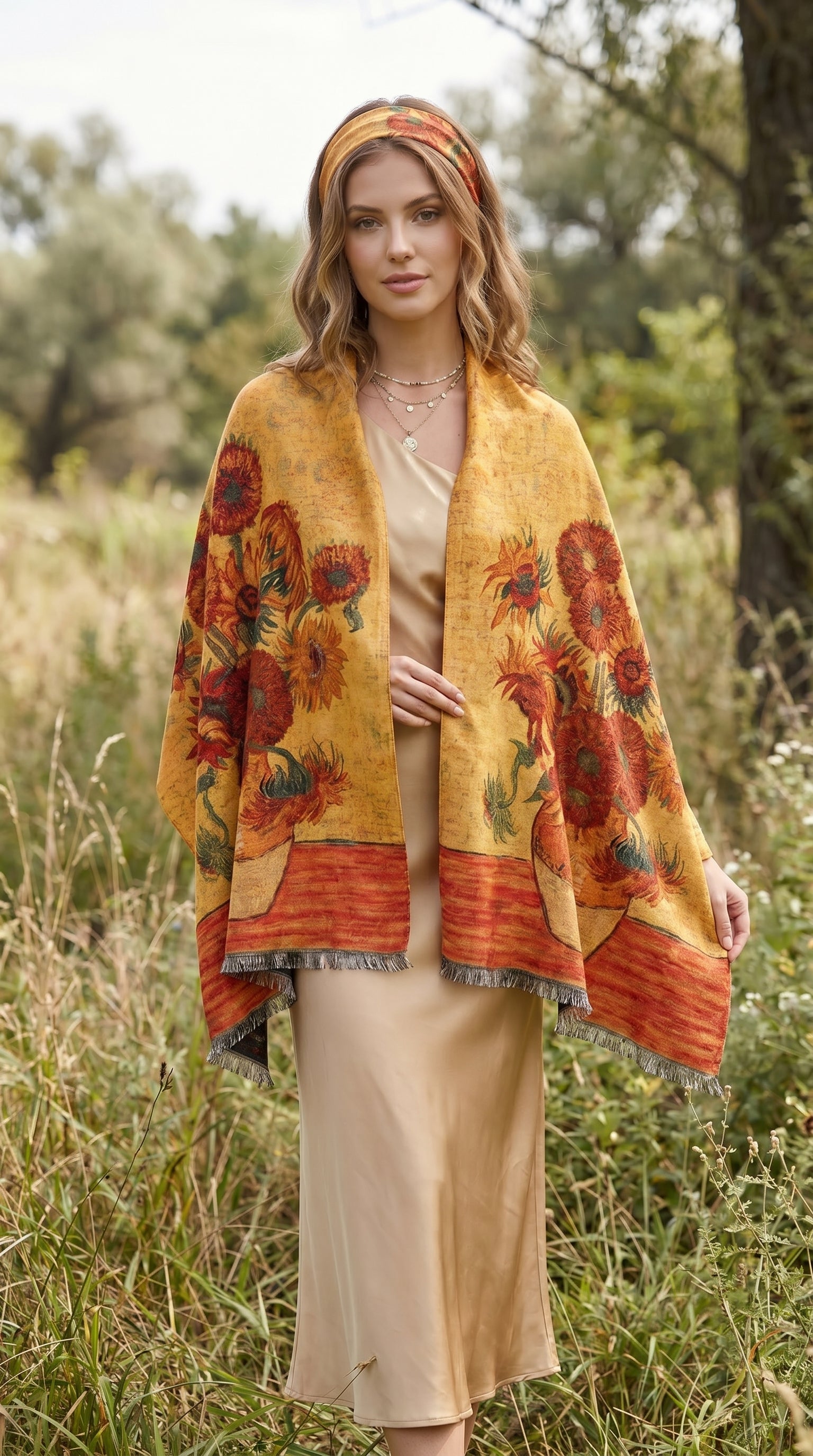 Sunflowers in a Vase Premium Scarf