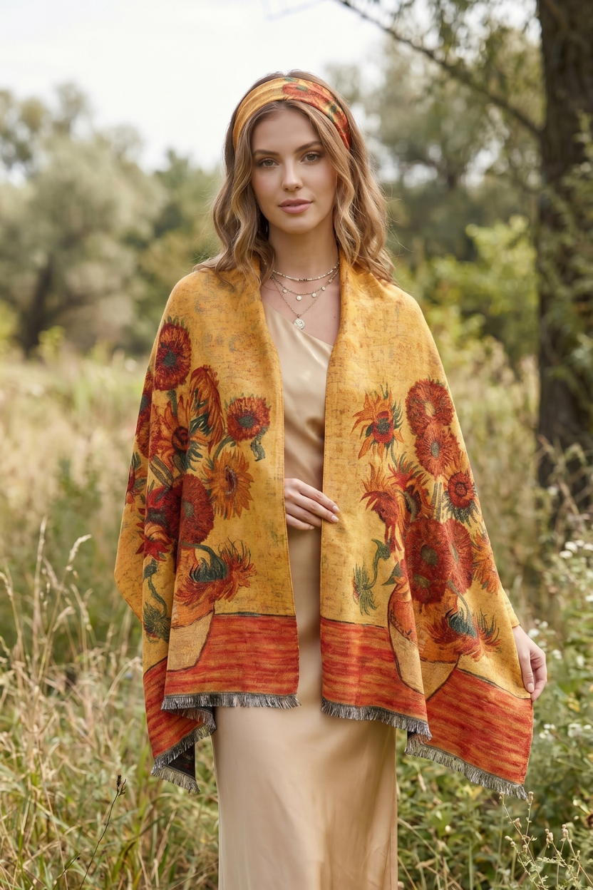 Sunflowers in a Vase Premium Scarf