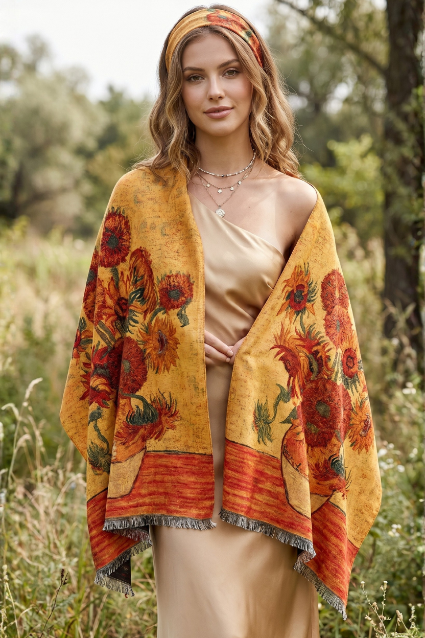 Sunflowers in a Vase Premium Scarf