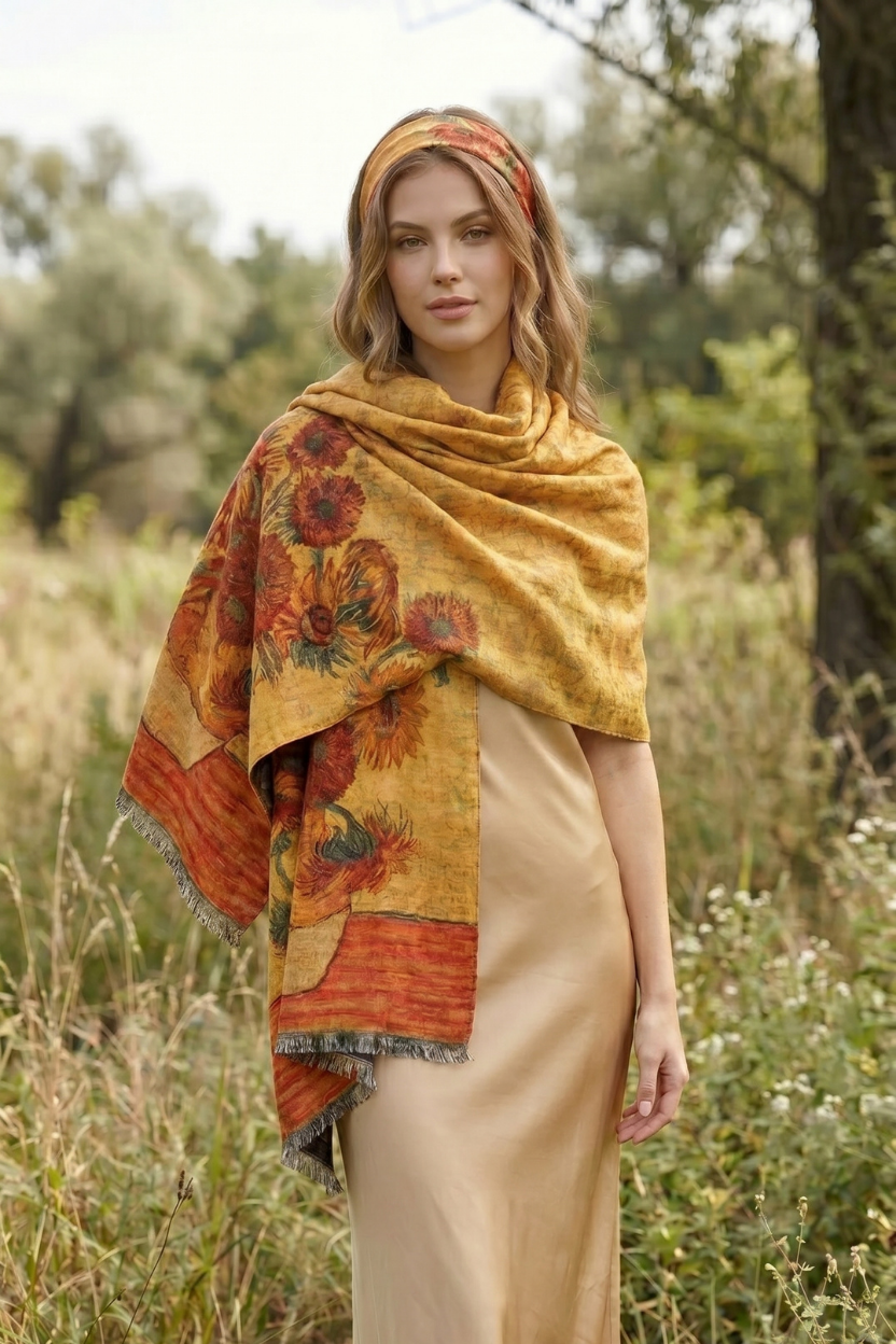 Sunflowers in a Vase Premium Scarf