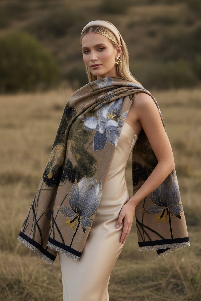 Sunset Water Lily Premium Scarf
