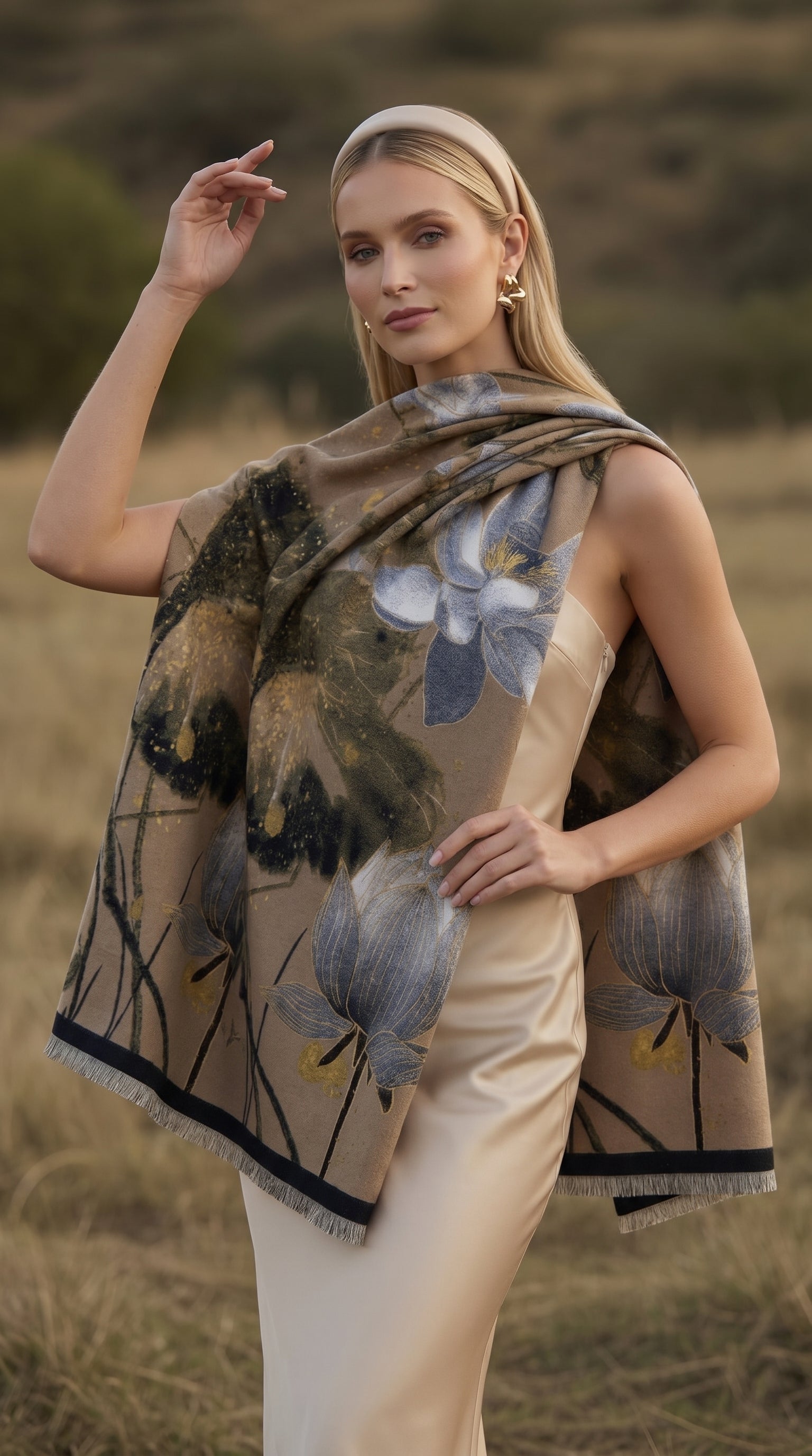 Sunset Water Lily Premium Scarf