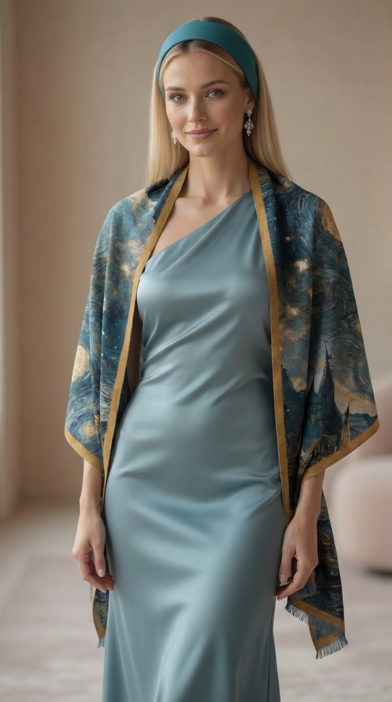Vintage Starry Night Premium Scarf