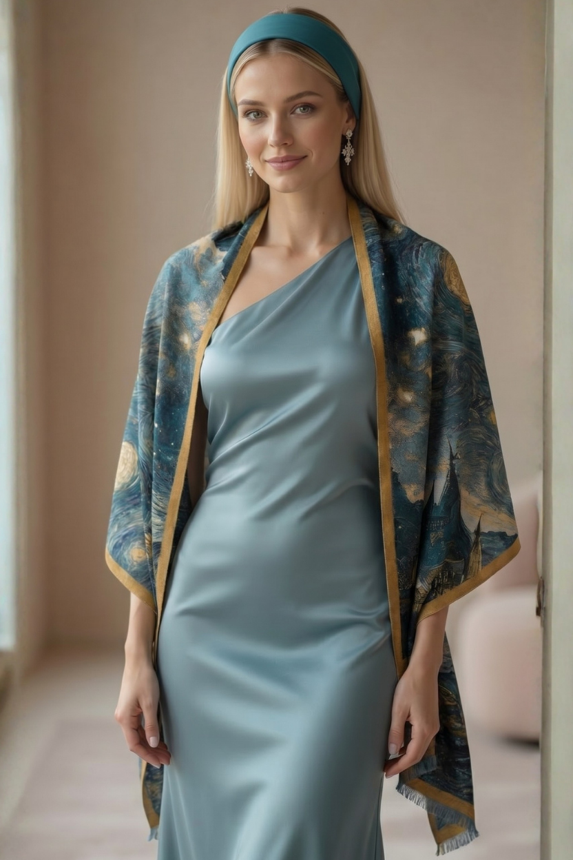 Vintage Starry Night Premium Scarf