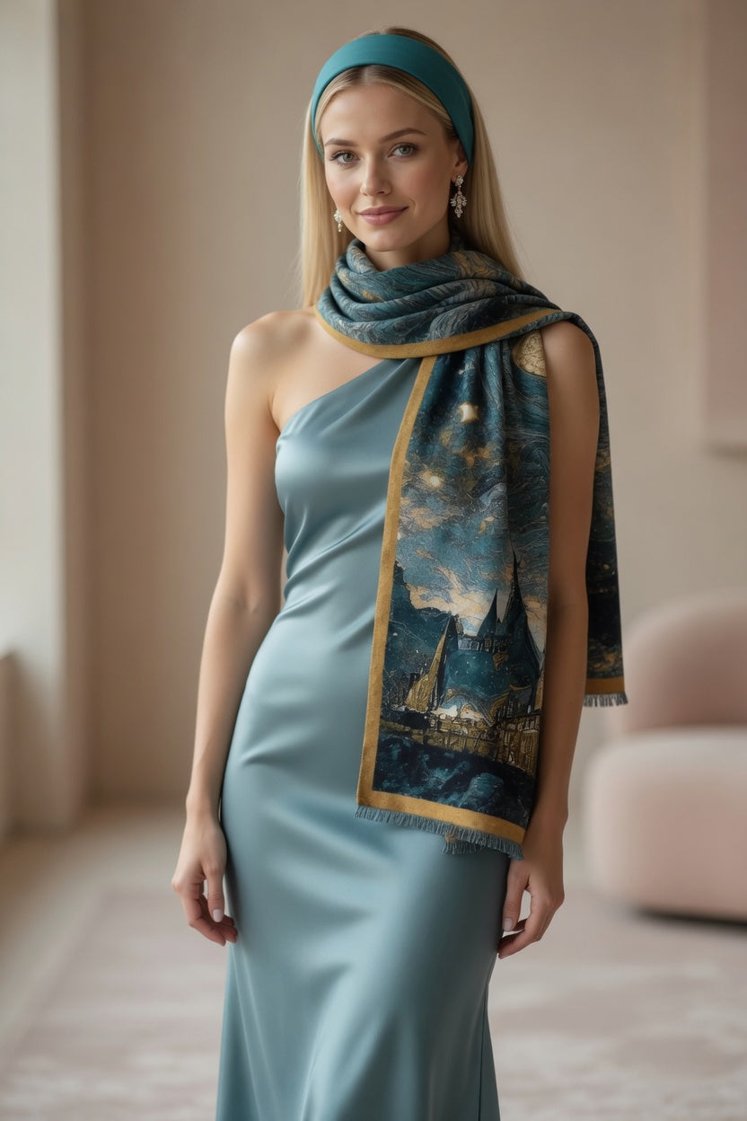 Vintage Starry Night Premium Scarf