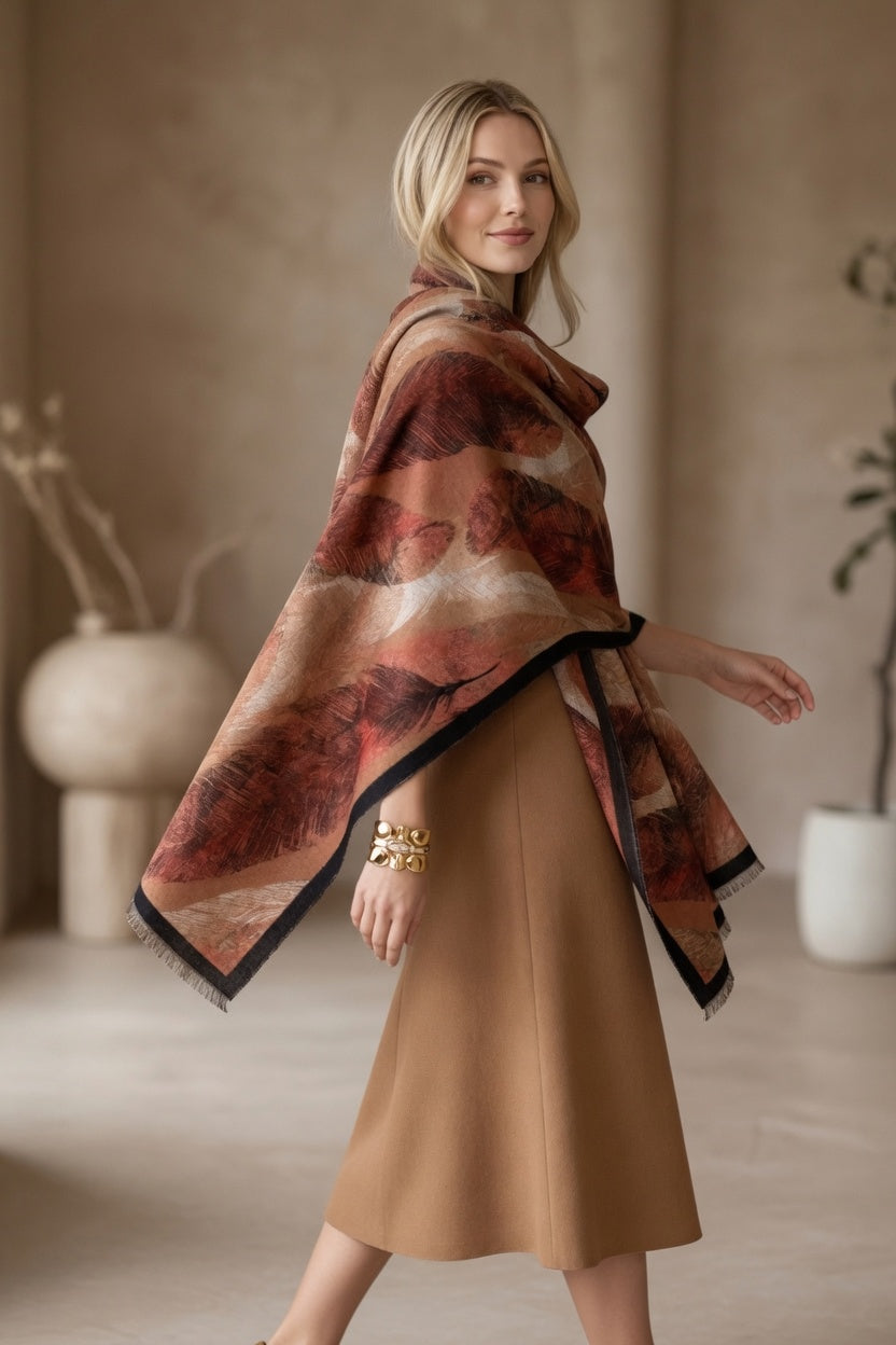 Warm Feather Brown Premium Scarf