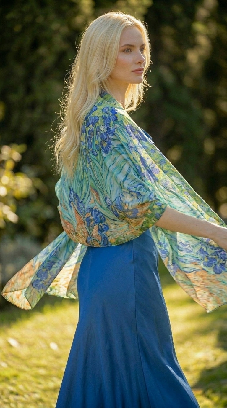 Irises Silky Art Scarf