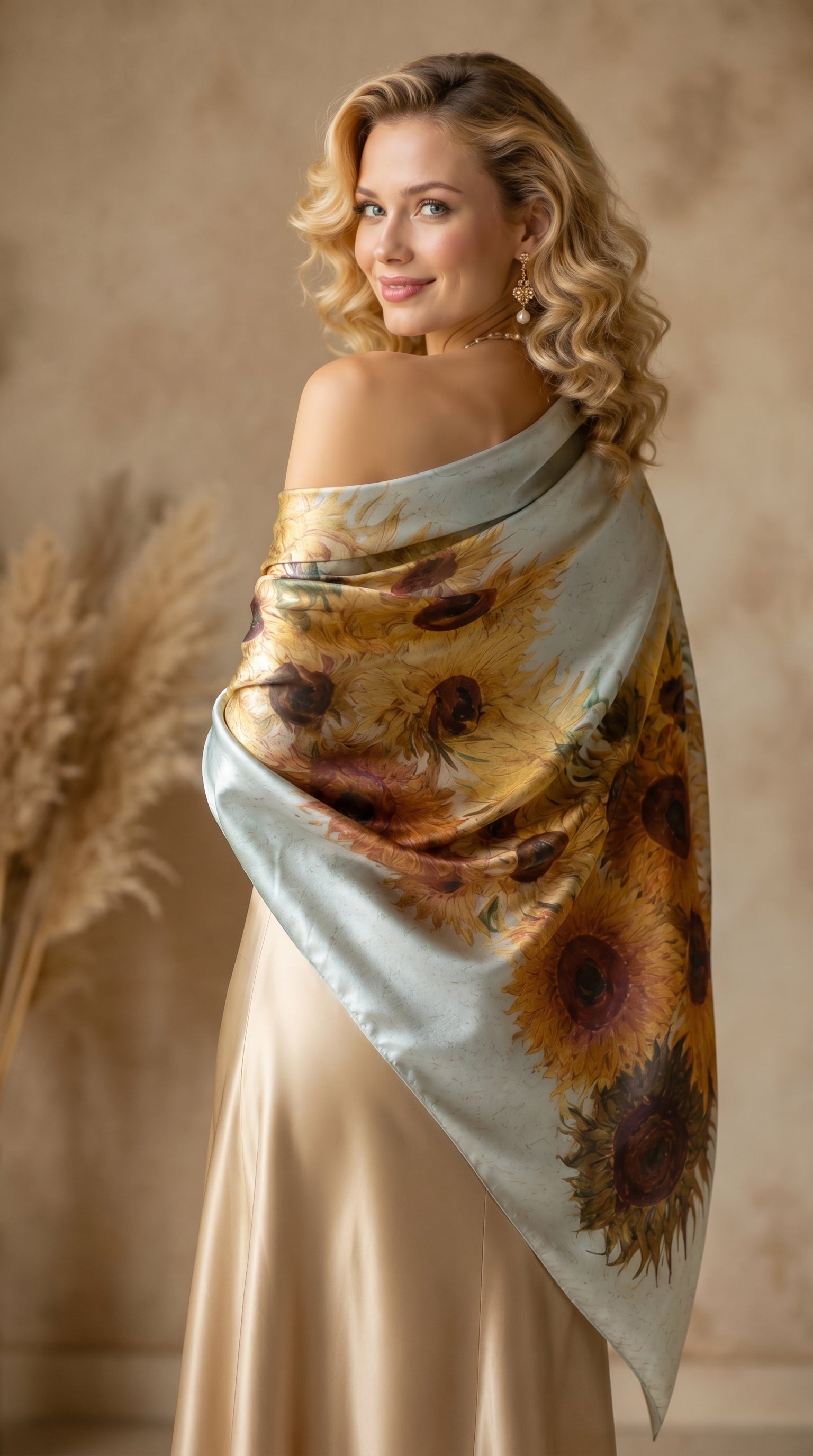 Sunflowers Silky Art Scarf