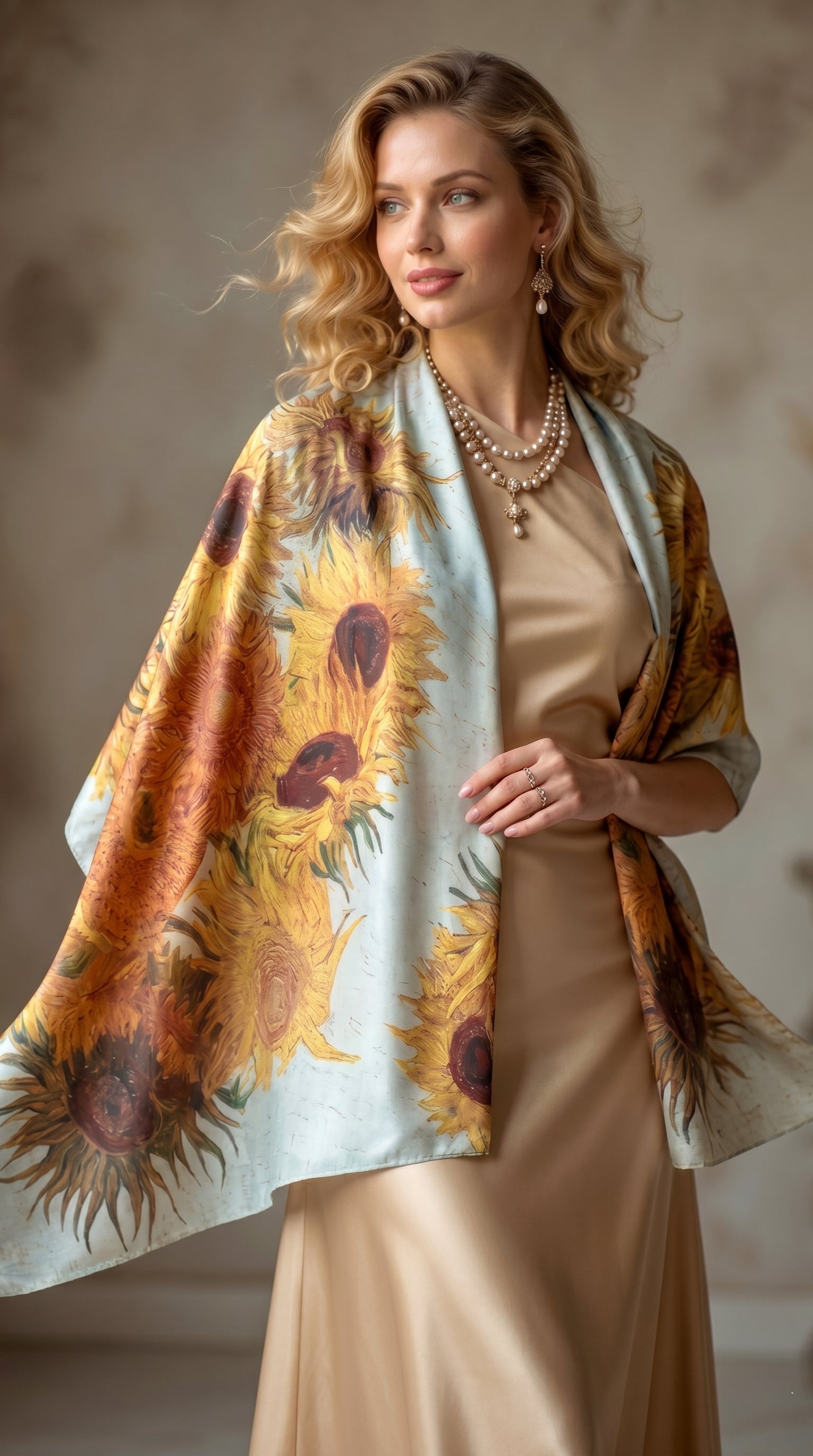 Sunflowers Silky Art Scarf