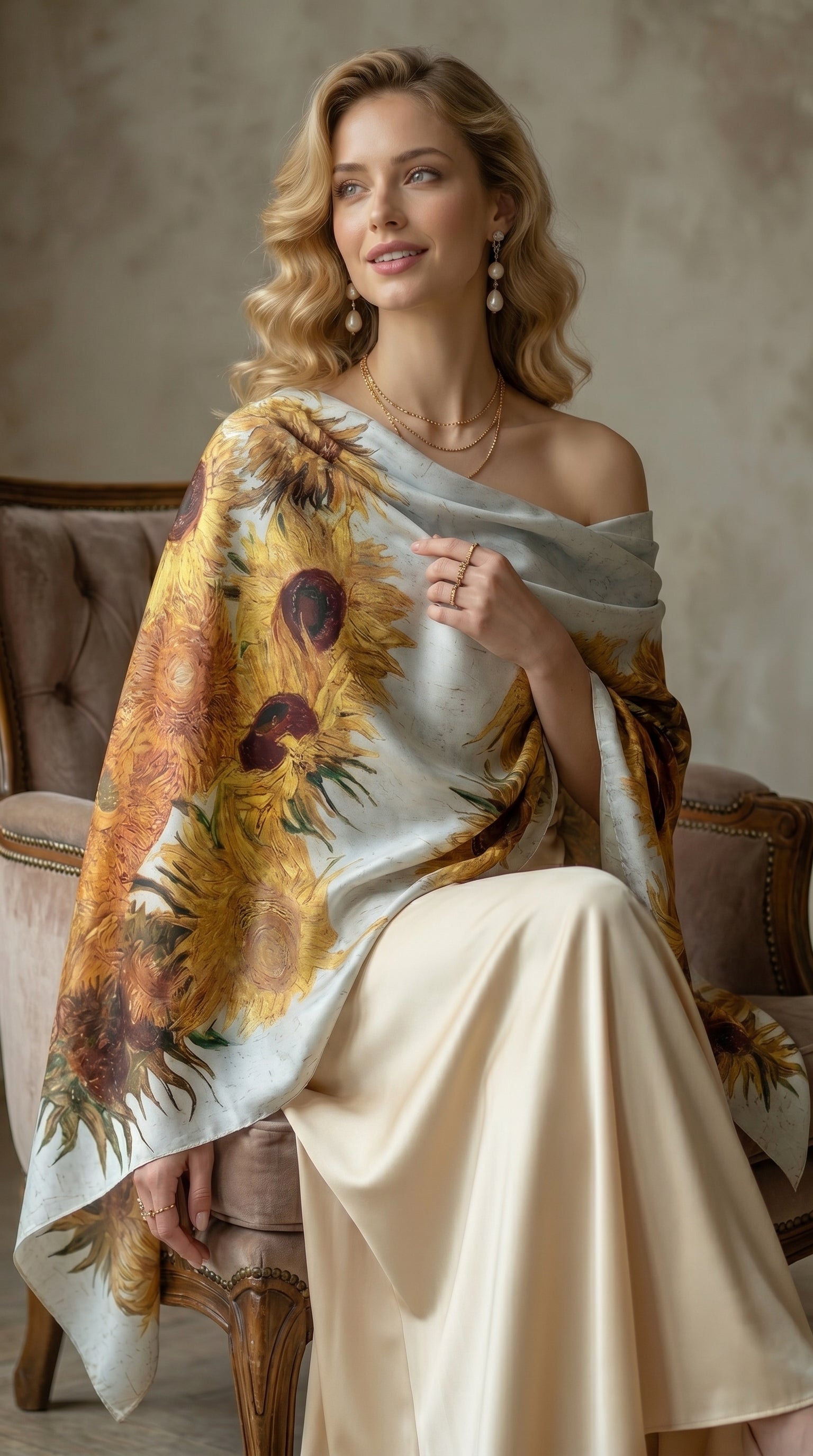 Sunflowers Silky Art Scarf